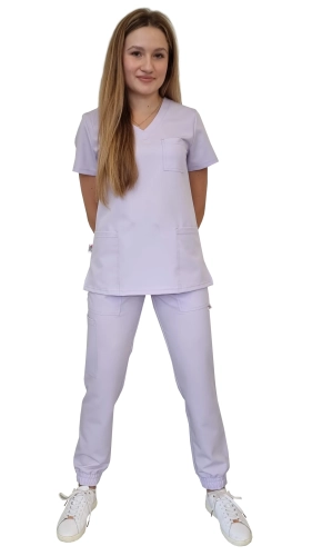 Komplet medyczny damski wrzosowy – scrubs CASUAL PREMIUM