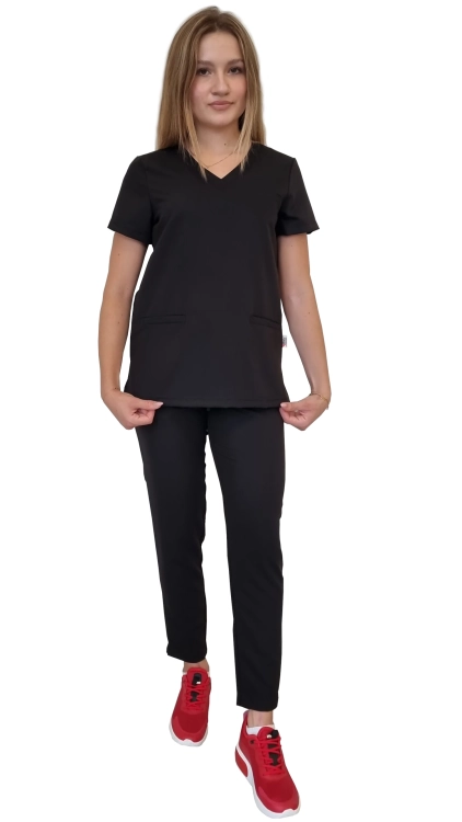 Komplet medyczny damski BASIC PREMIUM w kolorze czarnym