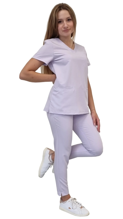 Damski komplet medyczny BASIC PREMIUM w kolorze wrzosowym