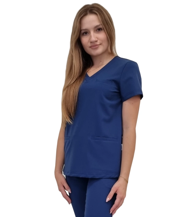 Granatowa bluza medyczna damska BASIC PREMIUM
