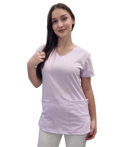 Elastyczna bawełna 100% bluza medyczna jasny fiolet