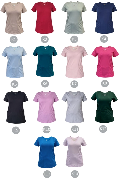 Beżowa bluza medyczna z materiału elastycznego