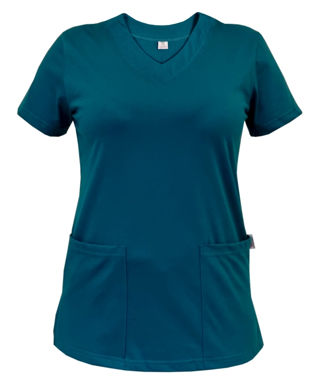 Elastyczna bluza medyczna z materiału bawełnianego