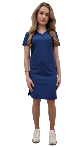Sukienka medyczna granatowa casual premium