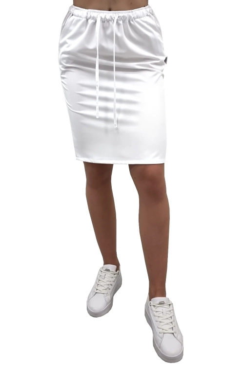 Spódnica medyczna kolor biały casual premium