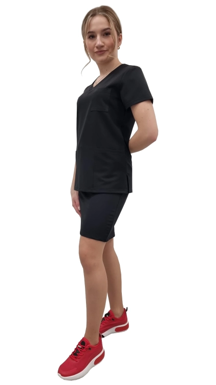 Czarny casual premium komplet medyczny