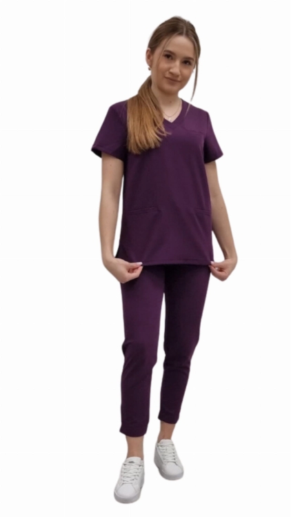 Fioletowy komplet medyczny damski BASIC PREMIUM