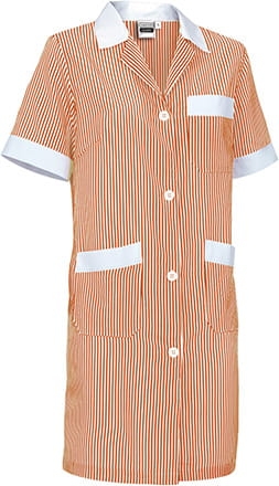 Krótki rękaw fartucha roboczego damskiego pomarańczowo białego