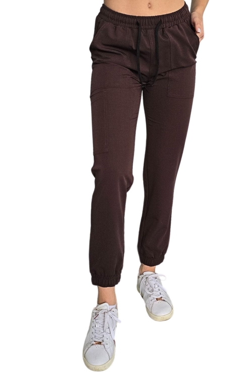 Scrubs CASUAL PREMIUM – damski czekoladowy komplet medyczny