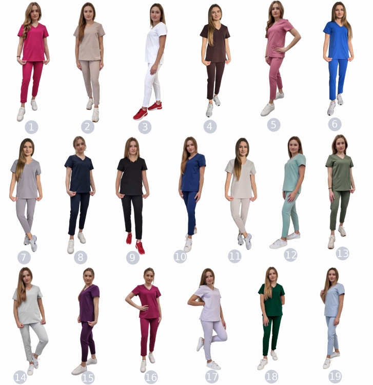 Komplet medyczny damski BASIC PREMIUM – kolor fioletowy