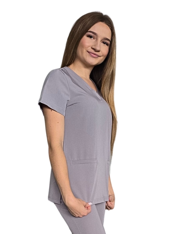 Szara bluza medyczna damska BASIC PREMIUM
