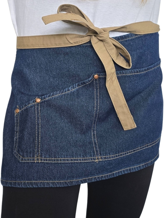 Jeansowy fartuszek kelnerski długość 29cm barmański
