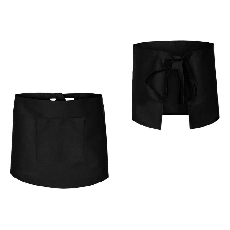 Fartuch barmana z kieszonką czarny 40cm