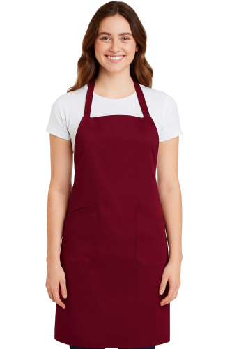Fartuch gastronomiczny na ramiączkach kolor bordowy