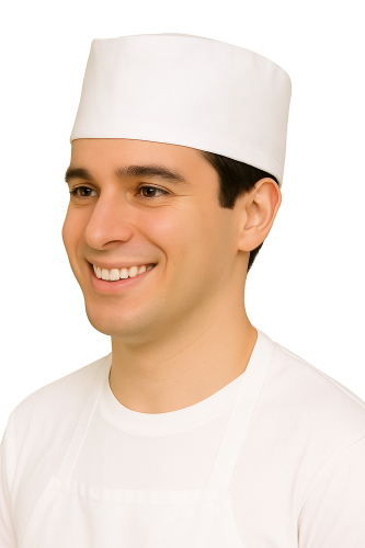 Bílá látková čepice 100% bavlna