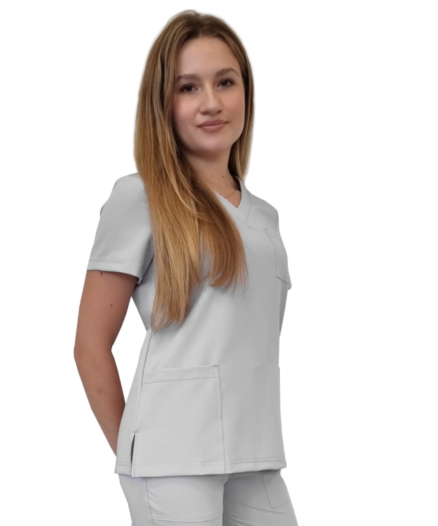 Szara bluza medyczna damska Casual Premium