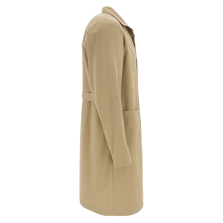 Damski fartuch laboratoryjny na guziki w kolorze beżowym