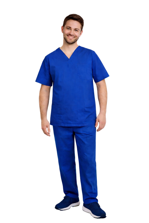 Pánské lékařské kalhoty CLINIC v barvě chrpové.