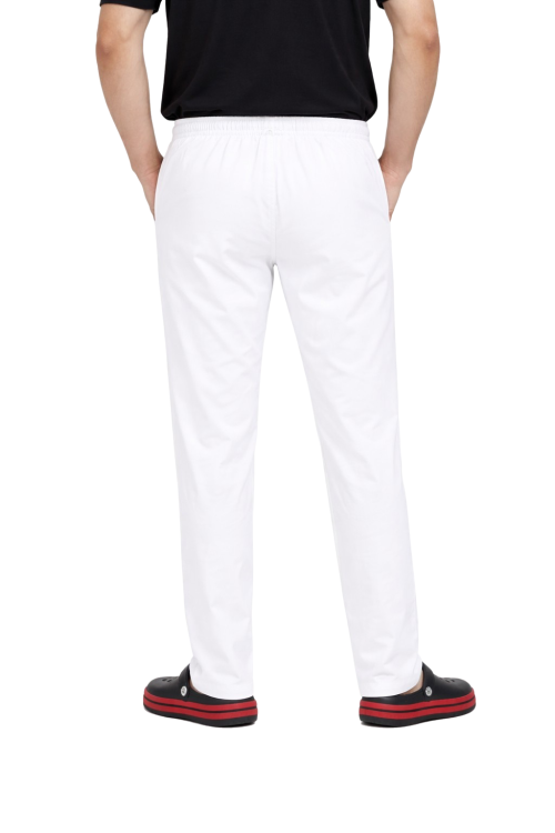 elastyczne spodnie kucharskie kolor biały