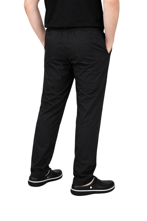 Czarne męskie spodnie szefa kuchni