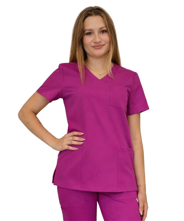 Bluza medyczna w kolorze purpurowym