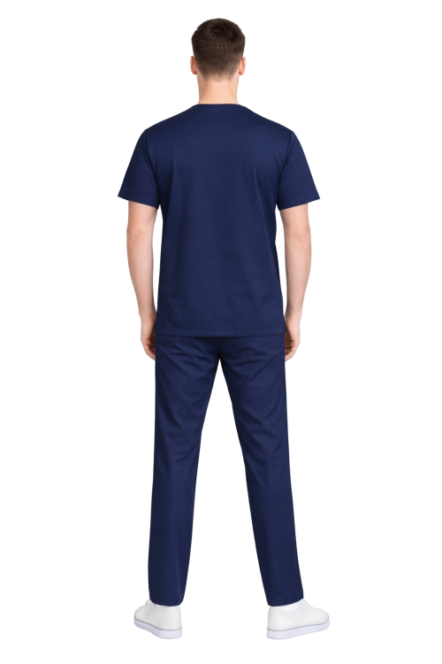 Męski komplet medyczny elastyczny granatowy