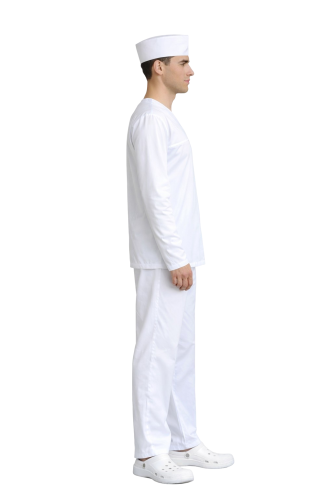 Długi rękaw w komplecie piekarskim białym