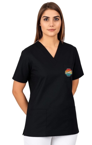 Bluza medyczna czarna z własnym nadrukiem kreator online model M80 unisex.jpg