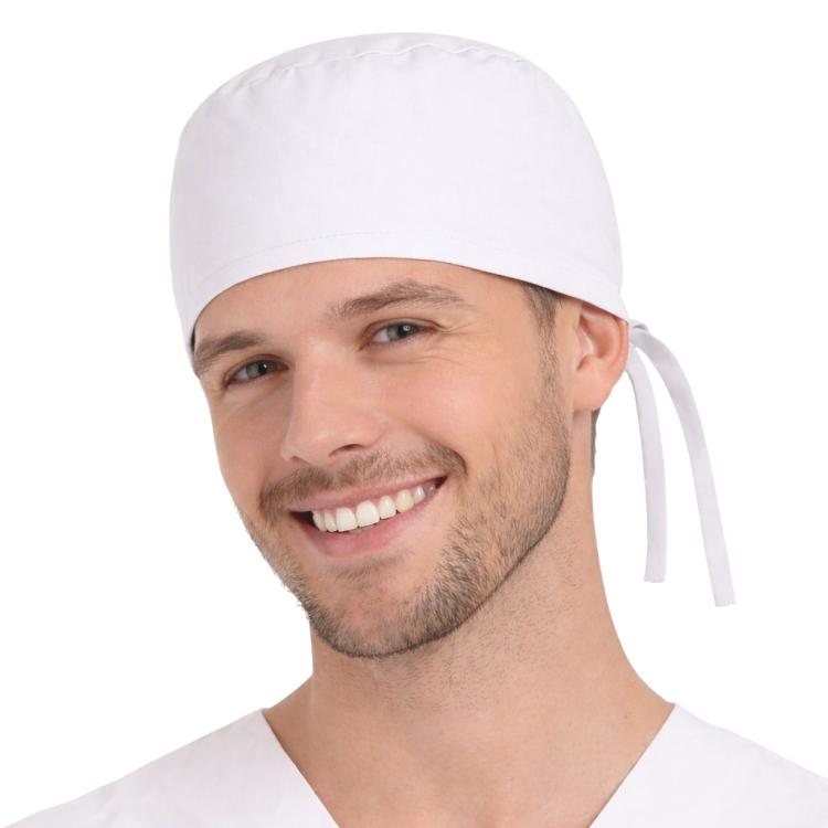 Czepek medyczny chirurgiczny wiązany unisex biały.png