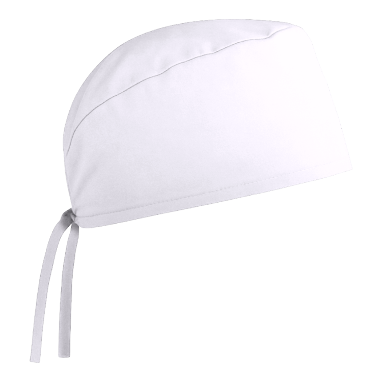 Czepek medyczny chirurgiczny wiązany unisex biały prawy bok.png
