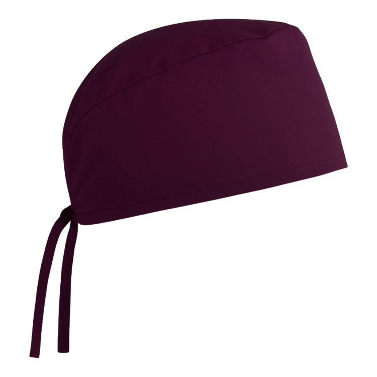 Czepek medyczny chirurgiczny wiązany unisex śliwkowy prawy bok.png