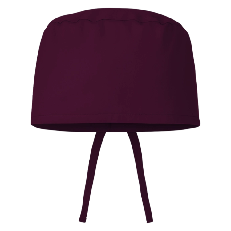 Czepek medyczny chirurgiczny wiązany unisex śliwkowy przód.png
