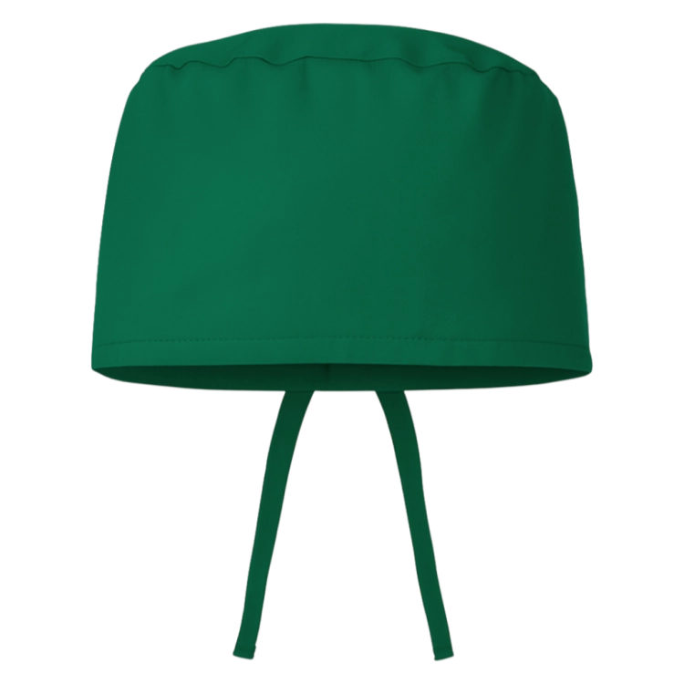 Czepek medyczny chirurgiczny wiązany unisex zielony przód.png