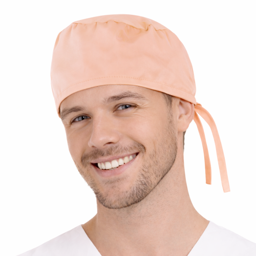 Czepek medyczny chirurgiczny wiązany unisex łososiowy.png