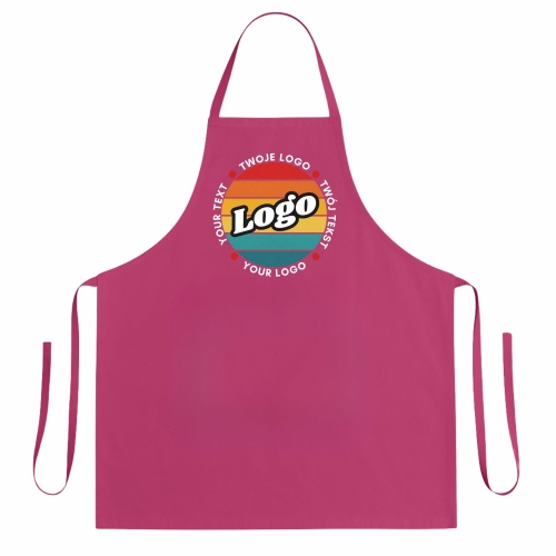 Fartuszek kuchenny różowy z twoim własnym nadrukiem logo kreator online.jpg