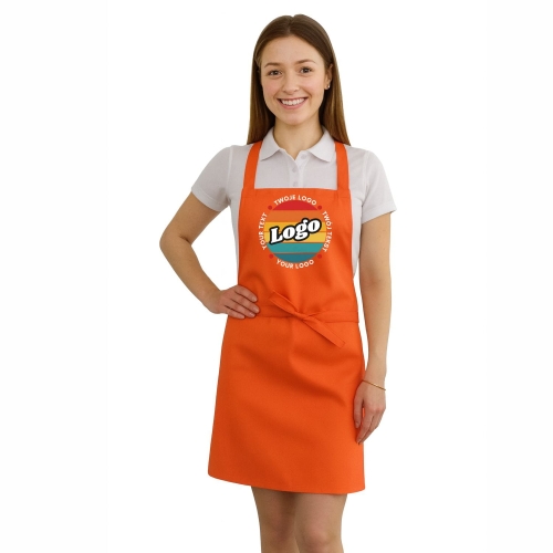 Fartuszek kuchenny pomarańczowy z twoim własnym nadrukiem logo projektuj online.jpg