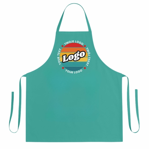 Fartuszek kuchenny seledynowy z twoim własnym nadrukiem logo kreator online.jpg