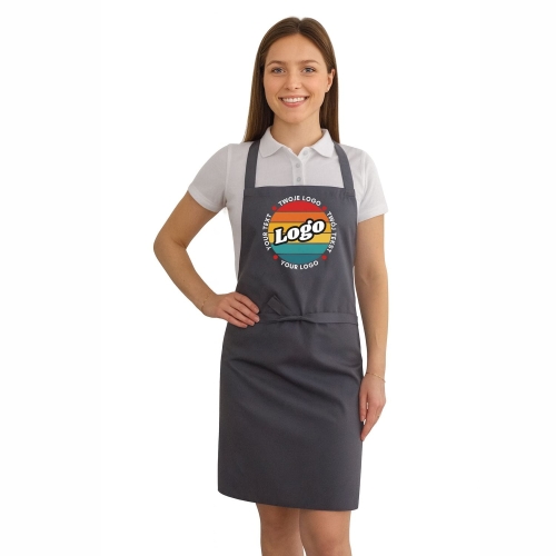 Fartuszek kuchenny szary z twoim własnym nadrukiem logo projektuj online.jpg