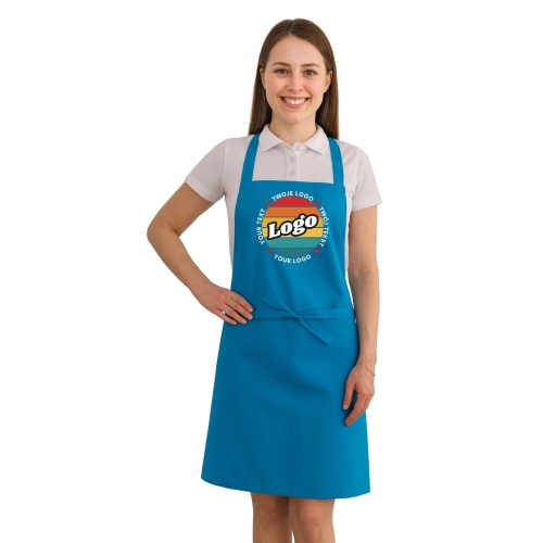Fartuszek kuchenny turkusowy z twoim własnym nadrukiem logo projektuj online.jpg