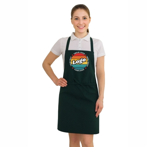 Fartuszek kuchenny zielony buelkowy z twoim własnym nadrukiem logo projektuj online.jpg