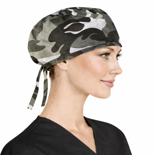 Czepek medyczny w kolorowe bajkowe wzory dla medyków W15 widok z boku.png