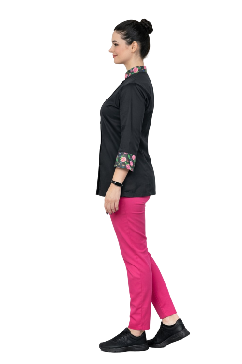 Kucharski komplet damski z rękawem 3/4 oraz spodniami