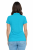 Koszulka polo damska turkusowa krótki rekaw tył.png
