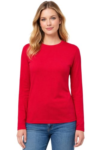 T-shirt damski z długim rekawem kolor czerwony.png