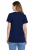 T-shirt damski krótki rękaw 100% bawełna kolor granatowy widok z tyłu.png