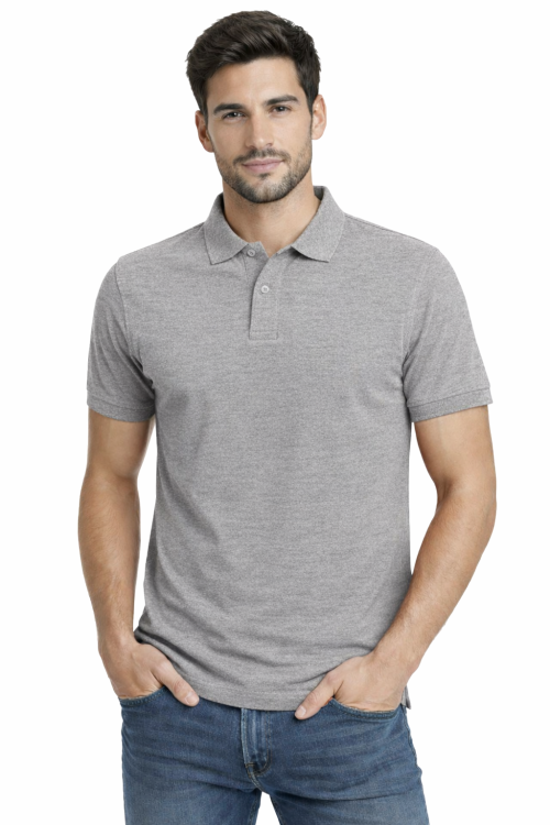 Koszulka polo męska krótki rękaw szara.png