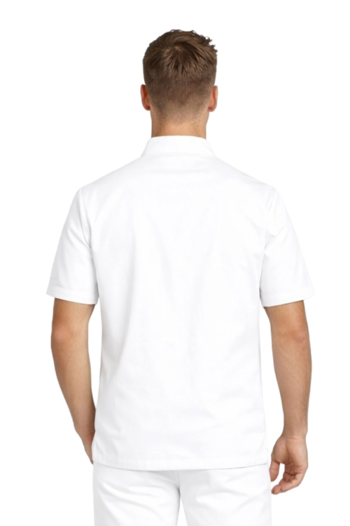 Kucharska bluza elastyczna krótki rękaw biała