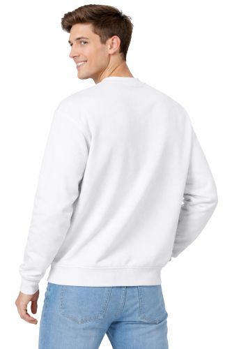 Biała bluza sportowa męska z długim rekawem widok z tyłu.png