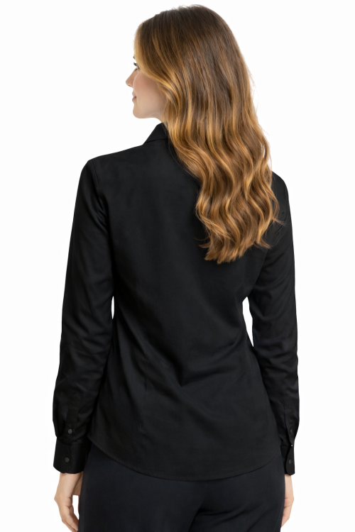 Koszula damska długi rękaw czarna widok z tyłu.png