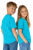 T-shirt dziecięcy dla chłopca i dziewczynki kolor turkus widok z boku.png